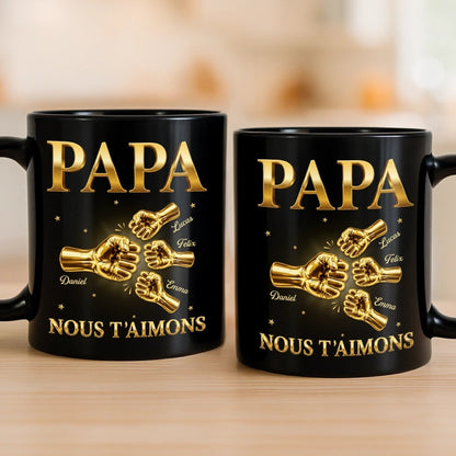 Mug Noir Personnalisé – Cadeau Pour Papy, Papa – Première Rencontre Avec Papa