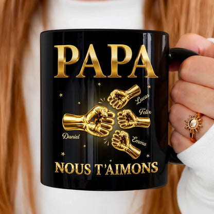 Mug Noir Personnalisé – Cadeau Pour Papy, Papa – Première Rencontre Avec Papa