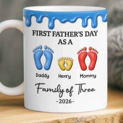 Custom 3D Inflated Effect Printed Mug - Personalized Father's Day, Baby Shower, Gender Reveal Gifts For New Moms, New Dads, New Parents - Our Greatest Adventure
