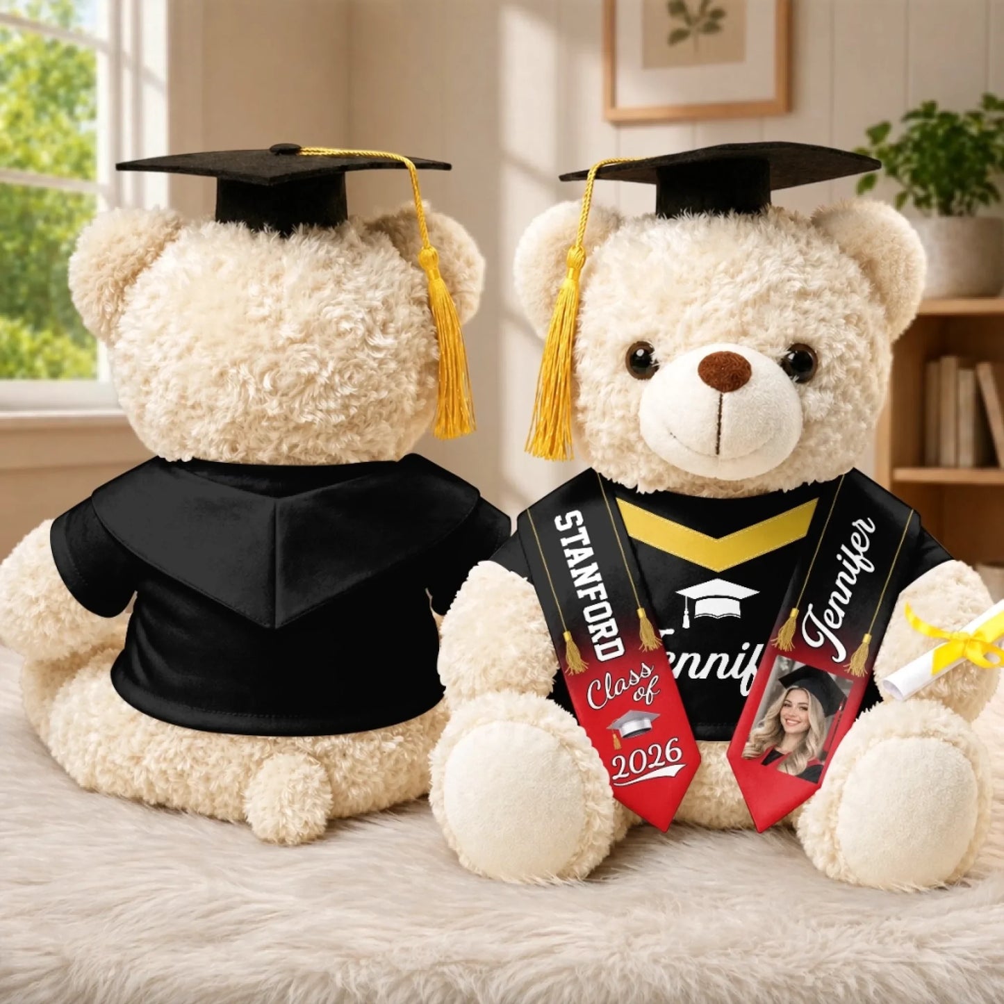 Custom Photo Graduation Teddy Bear - Personalized Graduation Gifts For Him, Her - Your Adventure Starts Now