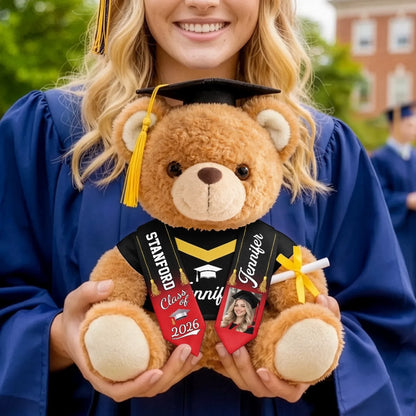 Custom Photo Graduation Teddy Bear - Personalized Graduation Gifts For Him, Her - Your Adventure Starts Now