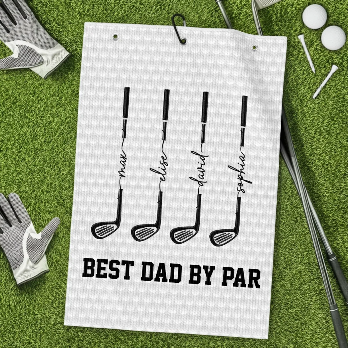 Custom Golf Towel - Personalized Father's Day Birthday Golf Gifts For Dad, Grandpa - Swing Easy, Live Happy