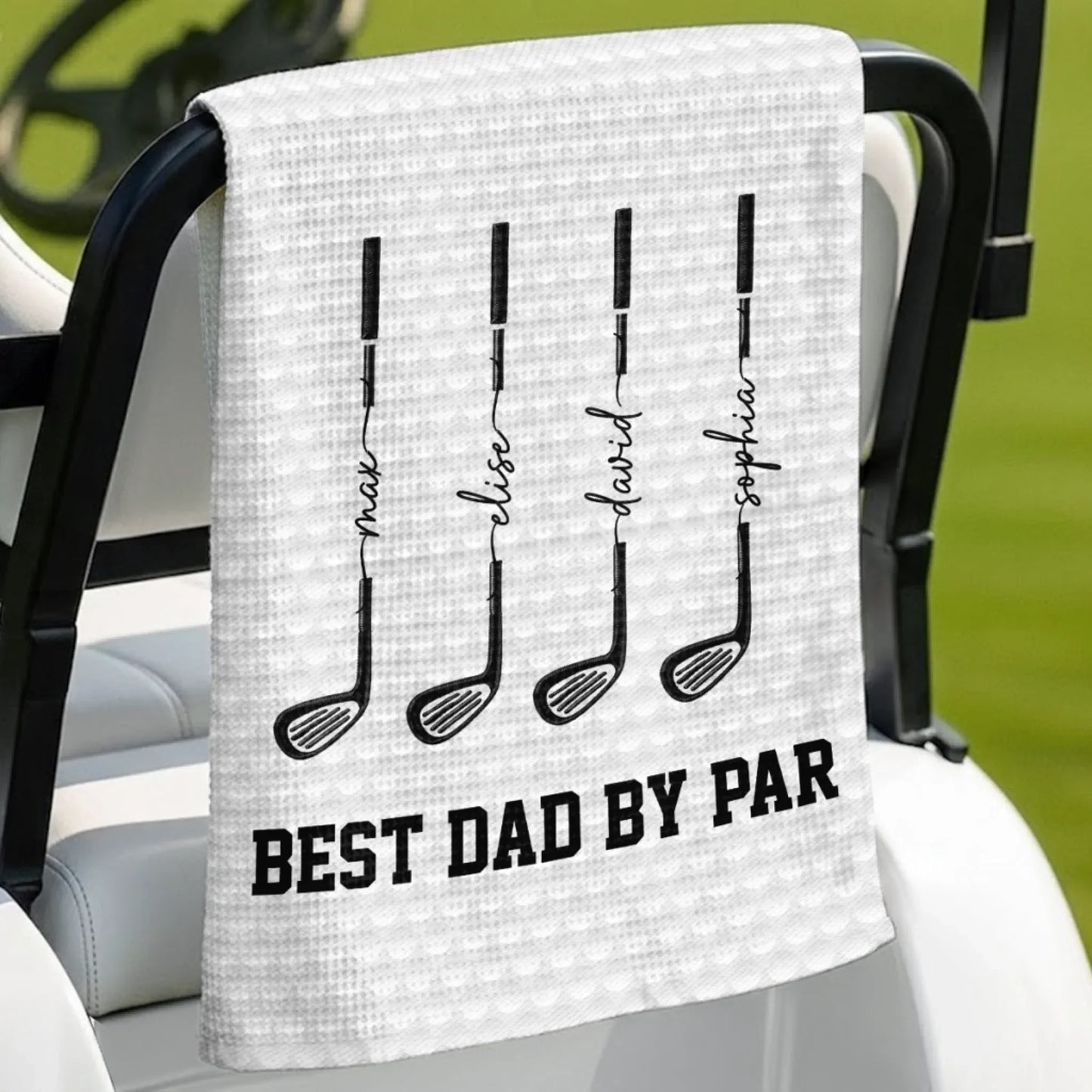 Custom Golf Towel - Personalized Father's Day Birthday Golf Gifts For Dad, Grandpa - Swing Easy, Live Happy