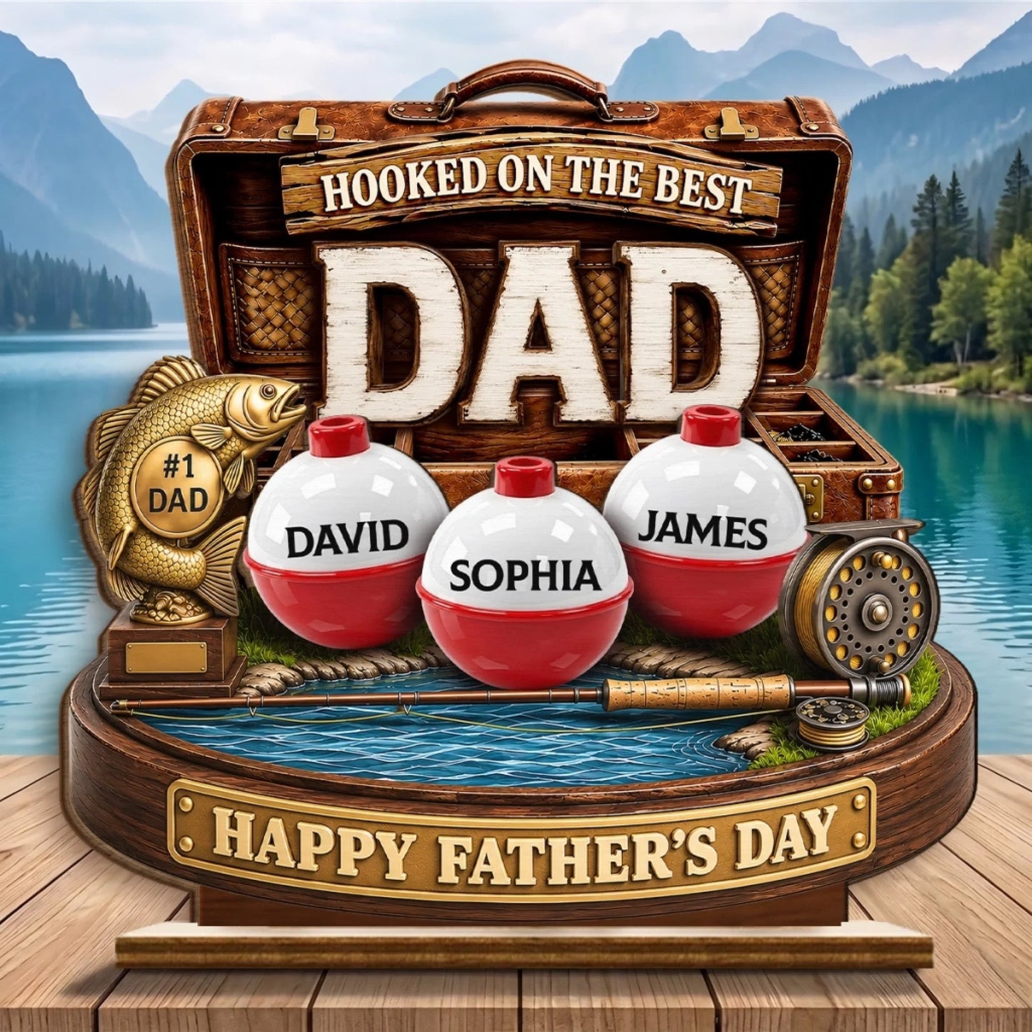 Custom Wooden Plaque - Personalized Father's Day Fishing Gifts For Fisherman, Dad, Grandpa - Gone Fishing See You Later