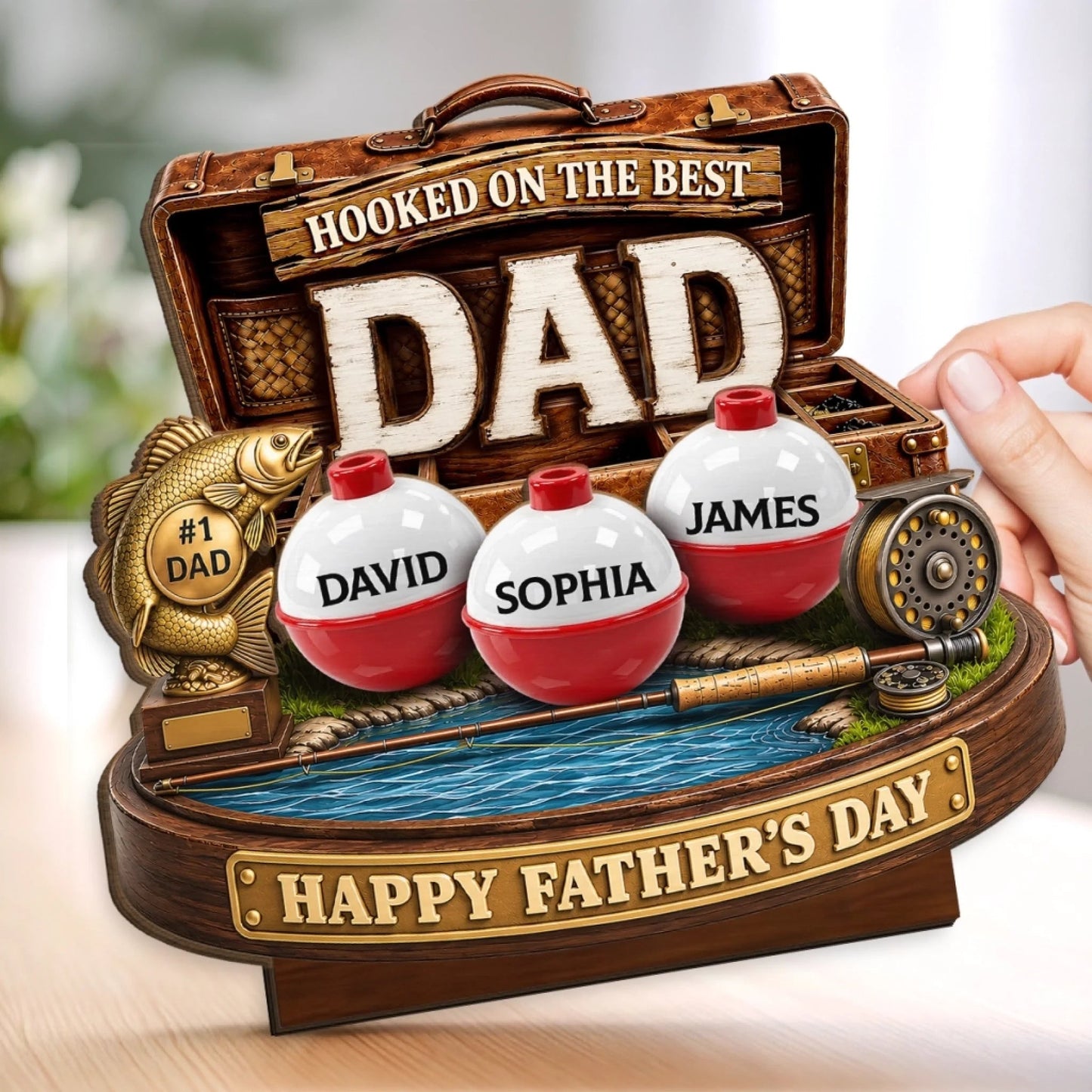 Custom Wooden Plaque - Personalized Father's Day Fishing Gifts For Fisherman, Dad, Grandpa - Gone Fishing See You Later