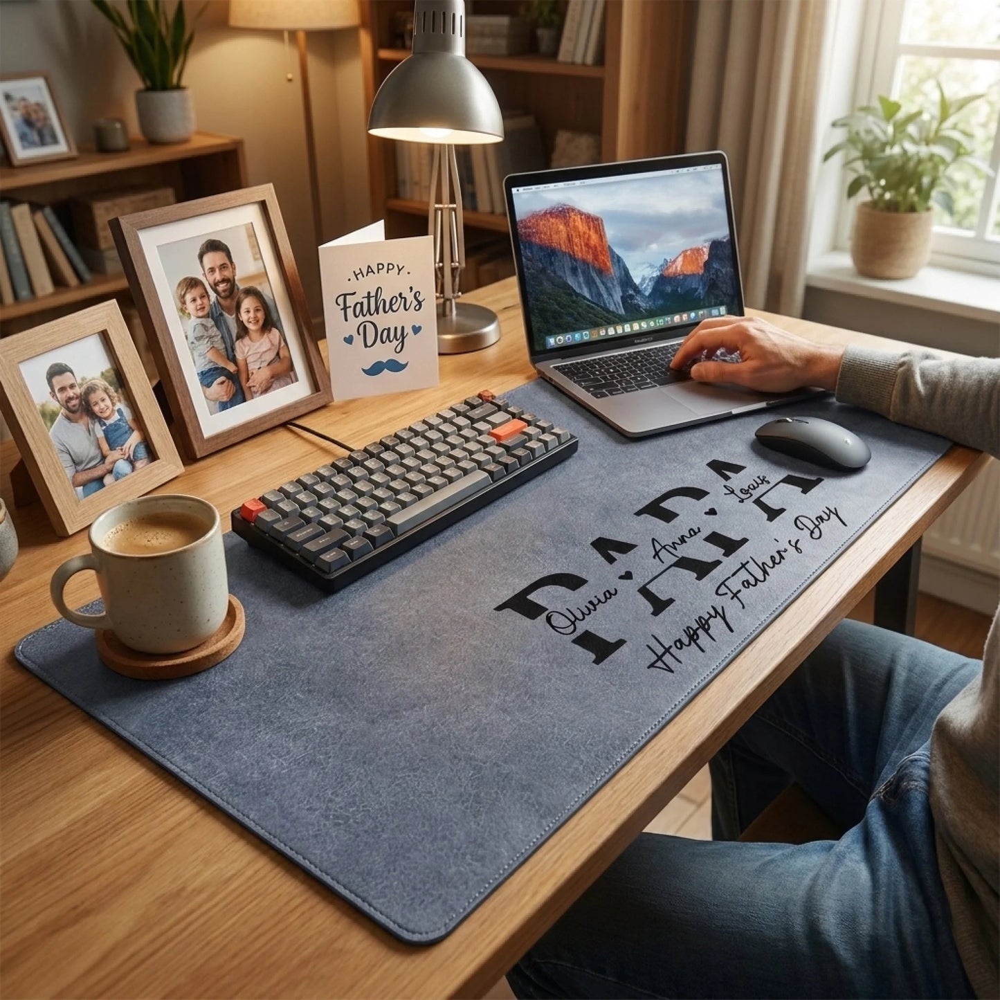 Custom Desk Mat - Personalized Father's Day Birthday Gifts For Dad, Grandpa - Dad Mode Always Active