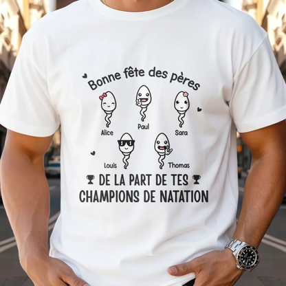 T-shirt Unisexe, T-shirt Premium, Hoodie Personnalisé – Cadeaux Pour La Fête Des Pères, Cadeau Humoristiques pour Papa - On Nage Vers La Victoire
