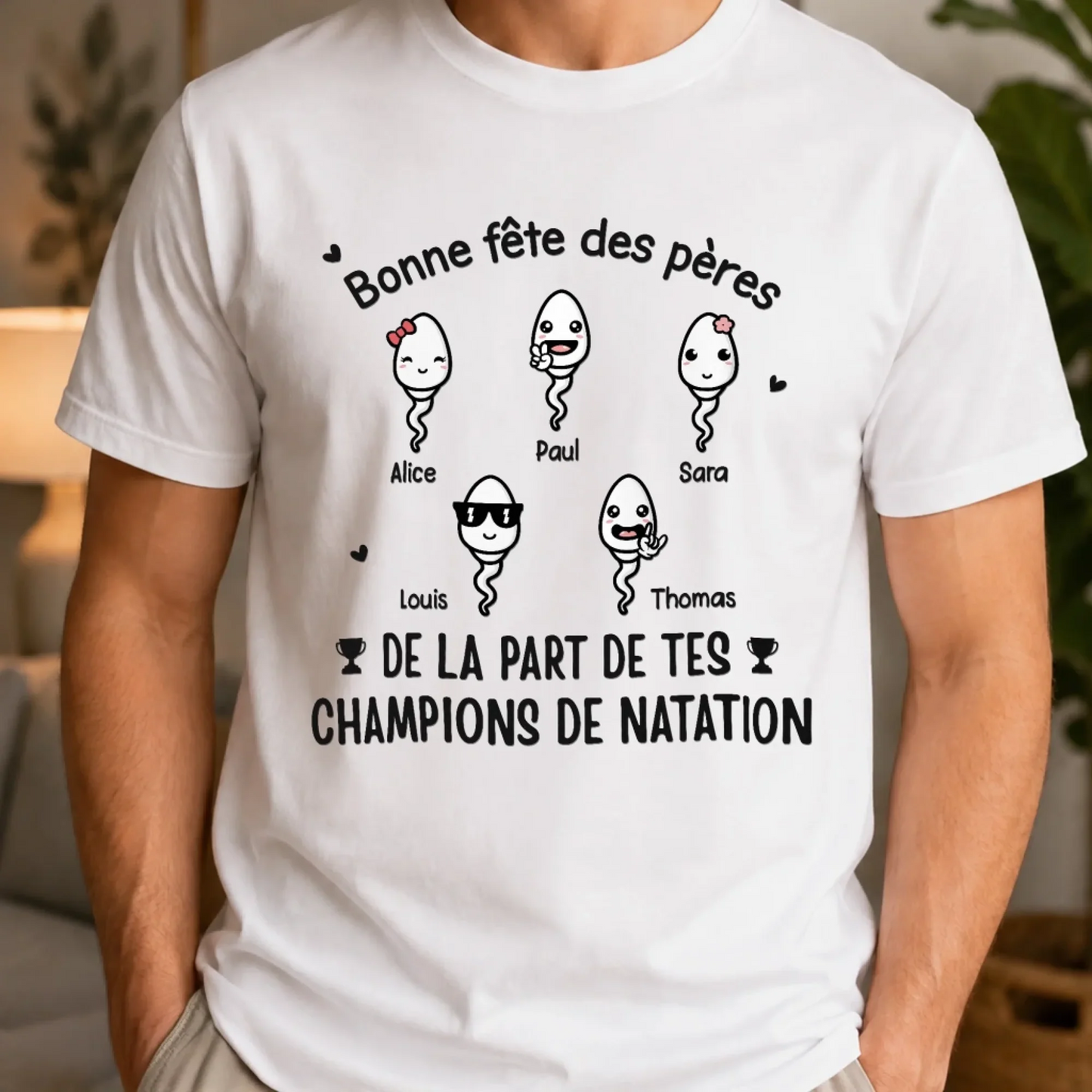 T-shirt Unisexe, T-shirt Premium, Hoodie Personnalisé – Cadeaux Pour La Fête Des Pères, Cadeau Humoristiques pour Papa - On Nage Vers La Victoire