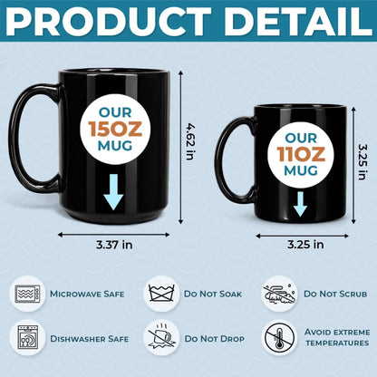 Custom Photo Black Mug - Personalized Father's Day Gifts For Dad, Grandpa - The Man, The Myth