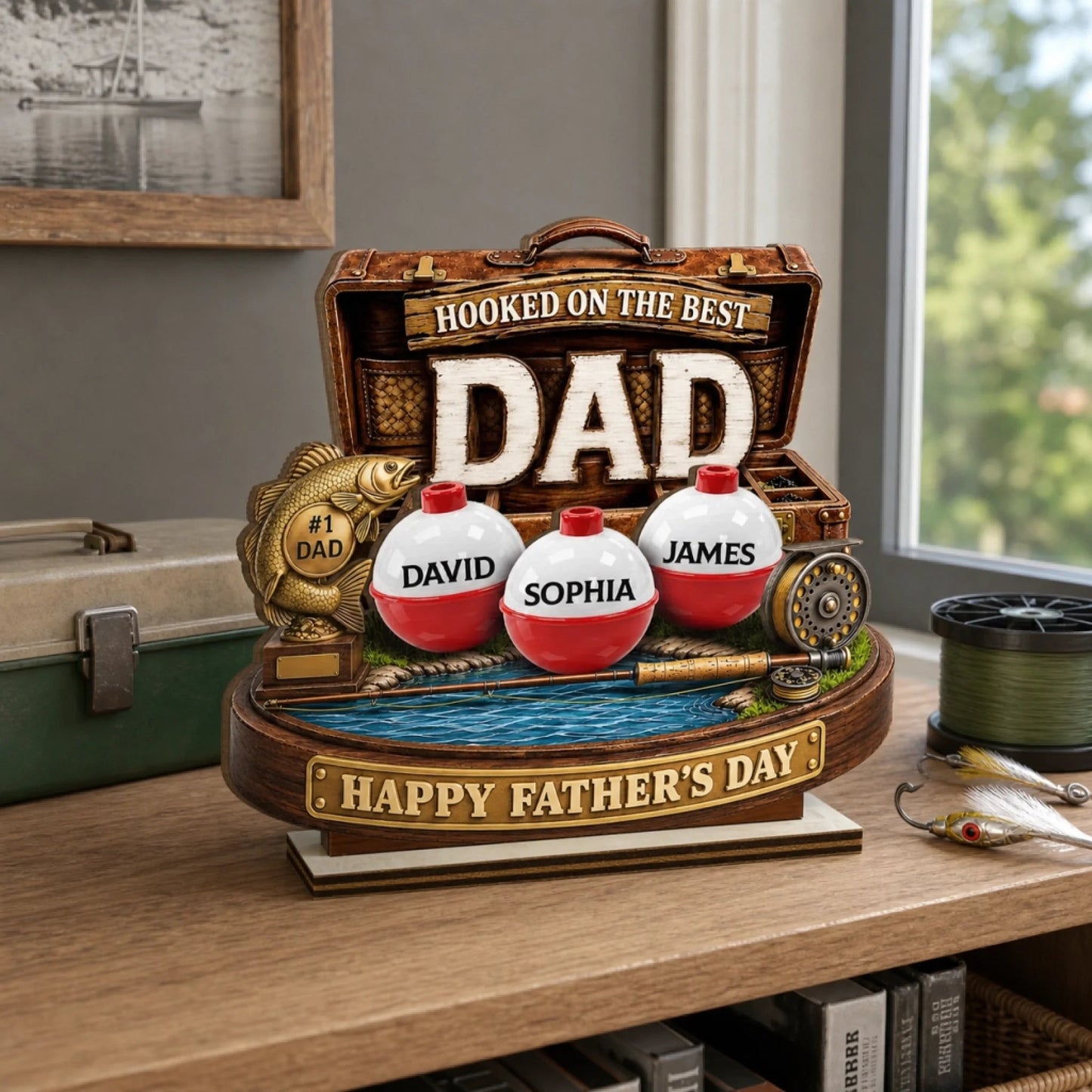 Custom Wooden Plaque - Personalized Father's Day Fishing Gifts For Fisherman, Dad, Grandpa - Gone Fishing See You Later
