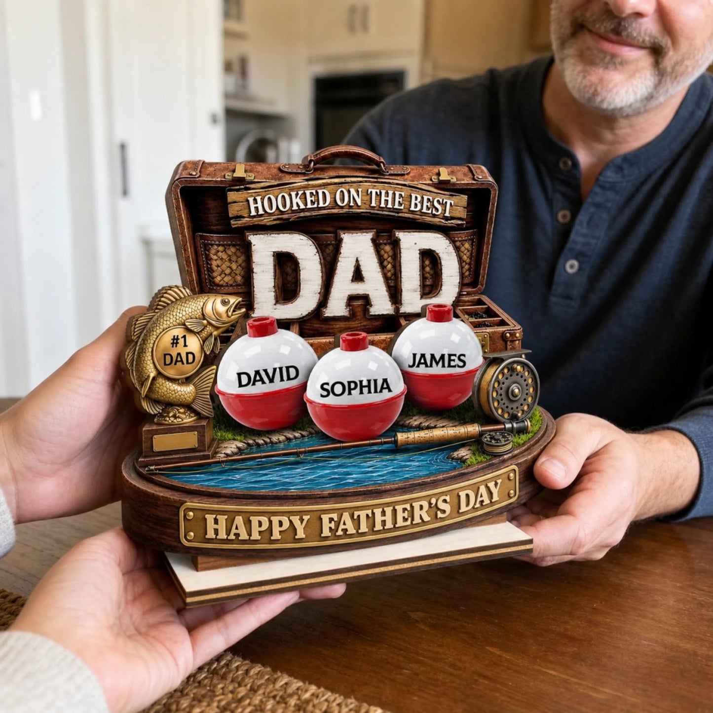 Custom Wooden Plaque - Personalized Father's Day Fishing Gifts For Fisherman, Dad, Grandpa - Gone Fishing See You Later