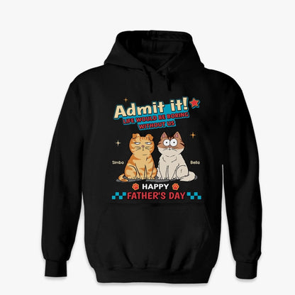 Custom Unisex T-shirt, Premium T-shirt, Hoodie - Personalized Father's Day Gifts For Cat Lovers, Cat Mom And Dad - Cat Hair, Don’t Care