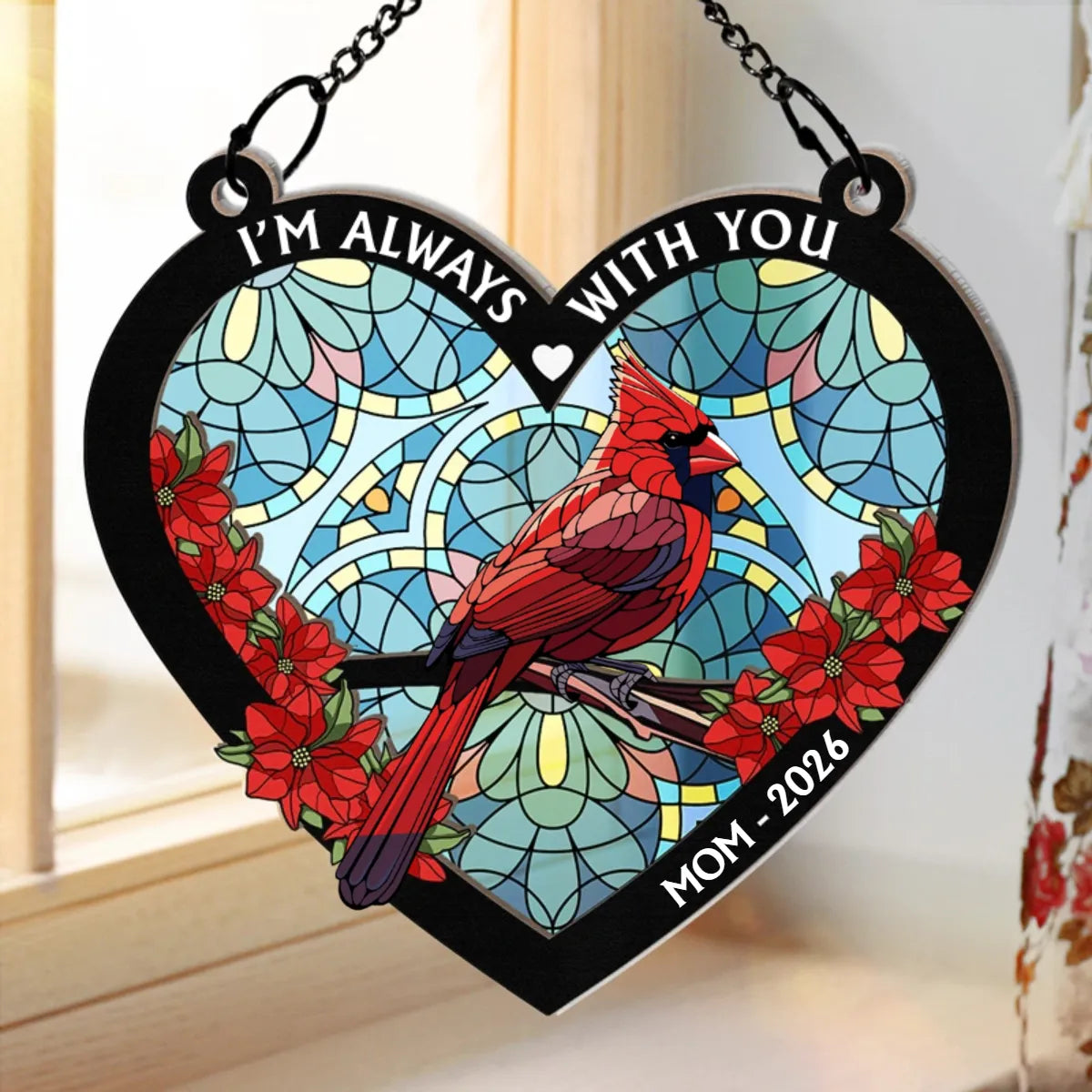 Those We Love Don't Go Away Memorial - Personalized Window Hanging Suncatcher Ornament