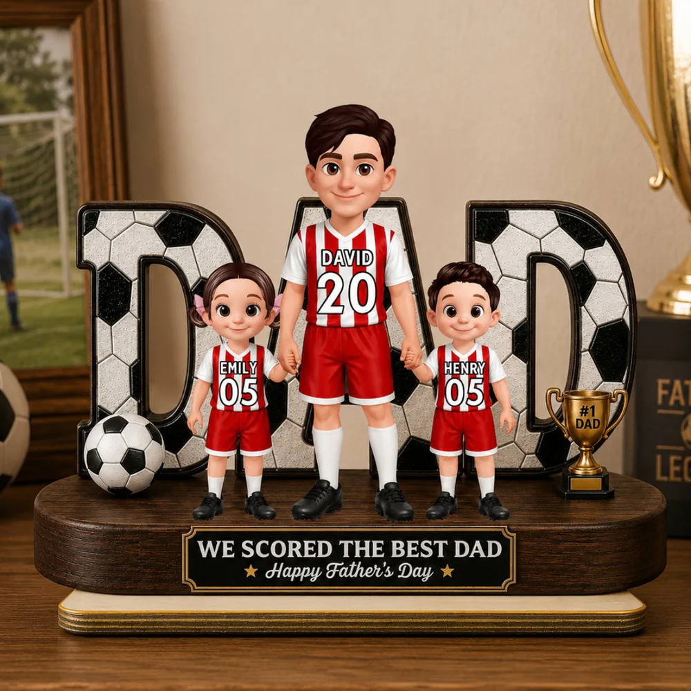 Soccer Dad Legend We Scored The Best Dad - Personalized Wooden Plaque - Father's Day Gift For Dad, Husband, Soccer Lovers