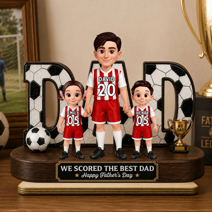 Soccer Dad Legend We Scored The Best Dad - Personalized Wooden Plaque - Father's Day Gift For Dad, Husband, Soccer Lovers
