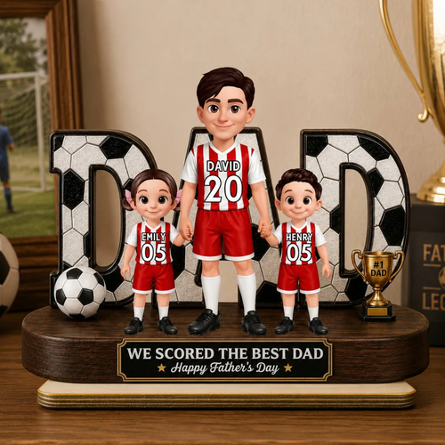 Soccer Dad Legend We Scored The Best Dad - Personalized Wooden Plaque - Father's Day Gift For Dad, Husband, Soccer Lovers