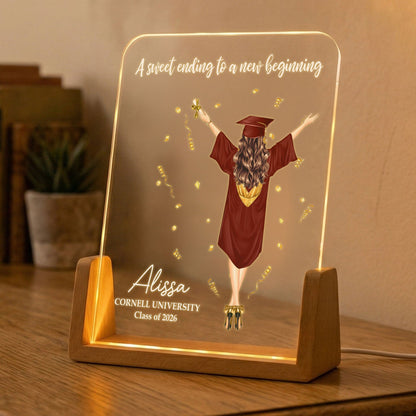 A Sweet Ending To A New Beginning - Graduation Gifts For Her, Him - Personalized Night Light