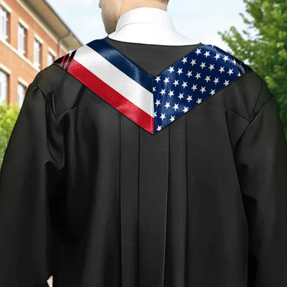 America Flag Graduation - Personalized Stoles
