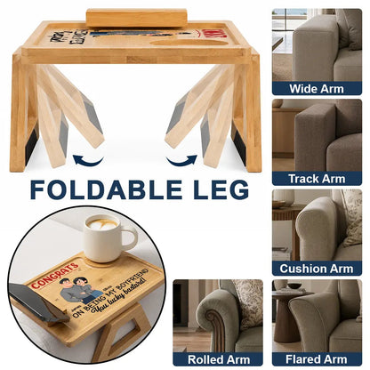 Animate Couple Congrats On Being My Husband - Personalized Couch Arm Table