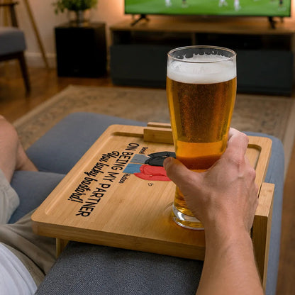Animate Couple Congrats On Being My Husband - Personalized Couch Arm Table