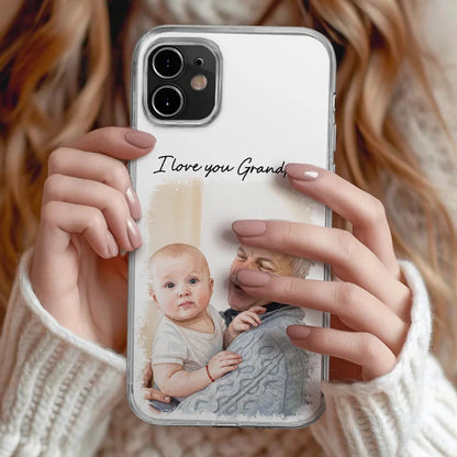 Custom Photo Watercolor Painting I Love You Daddy Grandpa Pet Dad - Personalized Clear Phone Case