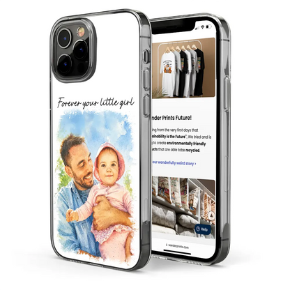 Custom Photo Watercolor Painting I Love You Daddy Grandpa Pet Dad - Personalized Clear Phone Case