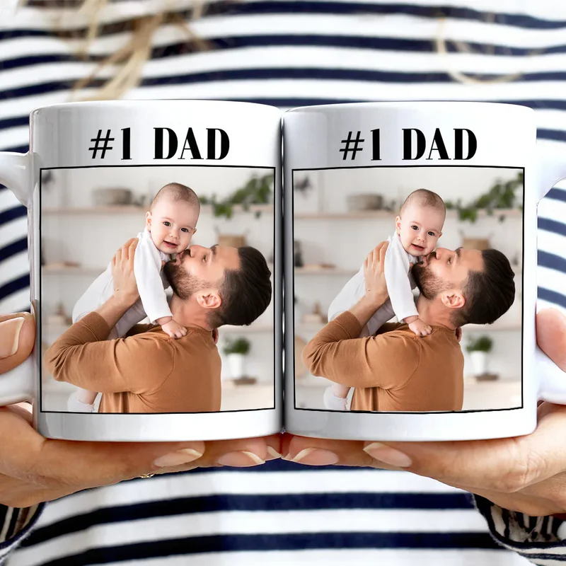 Custom Photo Best Dad Ever No 1 Grandpa - Personalized Mug