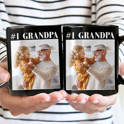 Custom Photo Best Dad Ever No 1 Grandpa - Personalized Mug