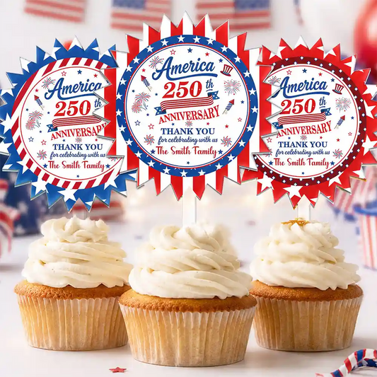250th Anniversary Thank You For Celebrating With Us - Personalized Acrylic Cake Topper