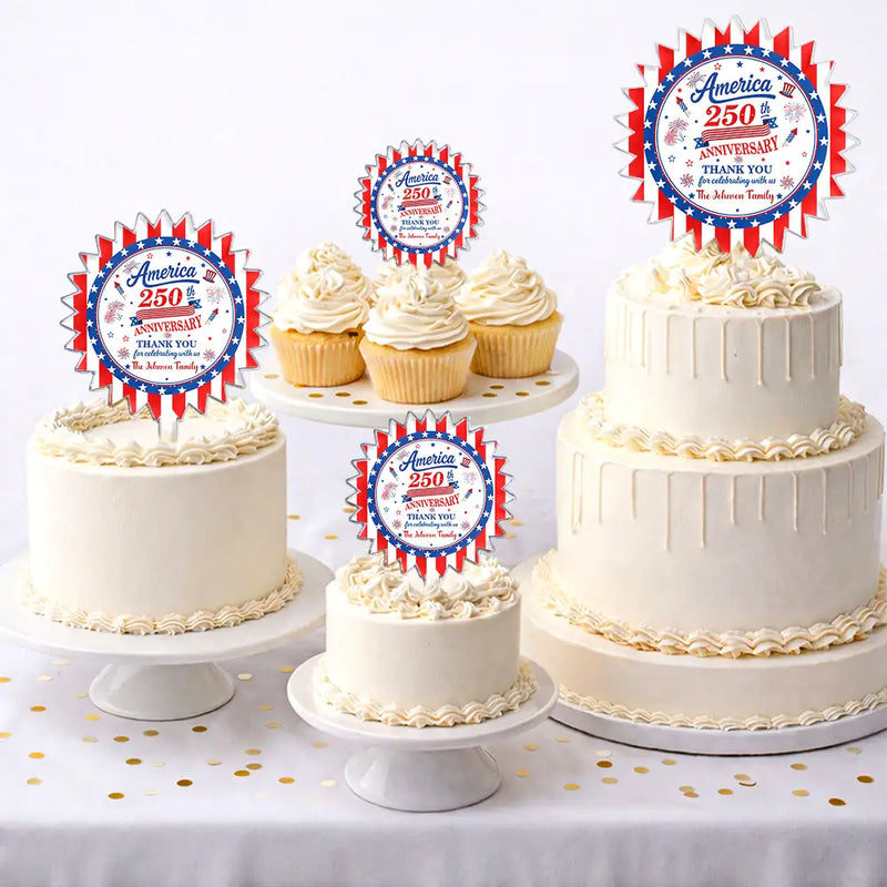 250th Anniversary Thank You For Celebrating With Us - Personalized Acrylic Cake Topper