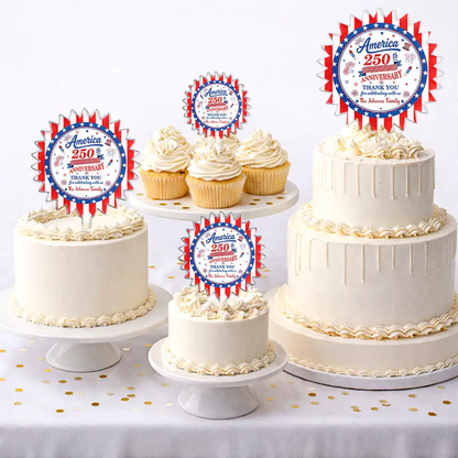 250th Anniversary Thank You For Celebrating With Us - Personalized Acrylic Cake Topper