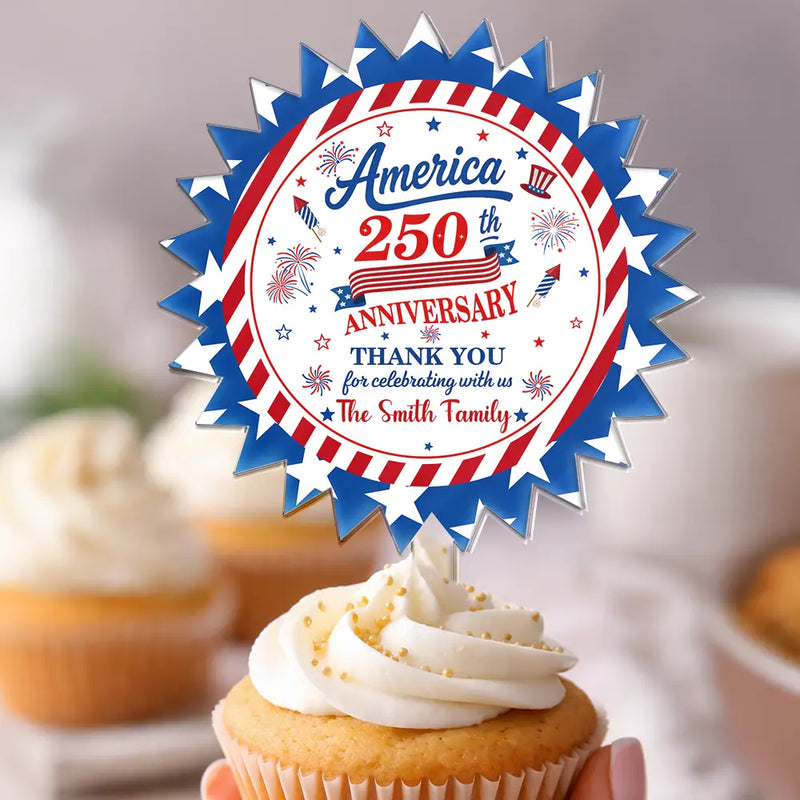 250th Anniversary Thank You For Celebrating With Us - Personalized Acrylic Cake Topper
