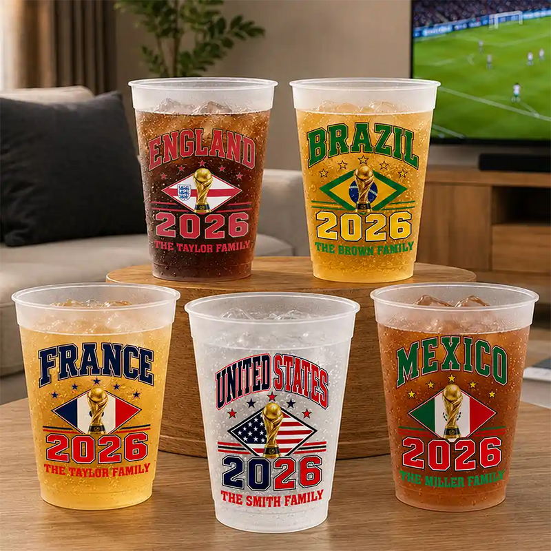 Football Team National Flag - Personalized Frosted Cups