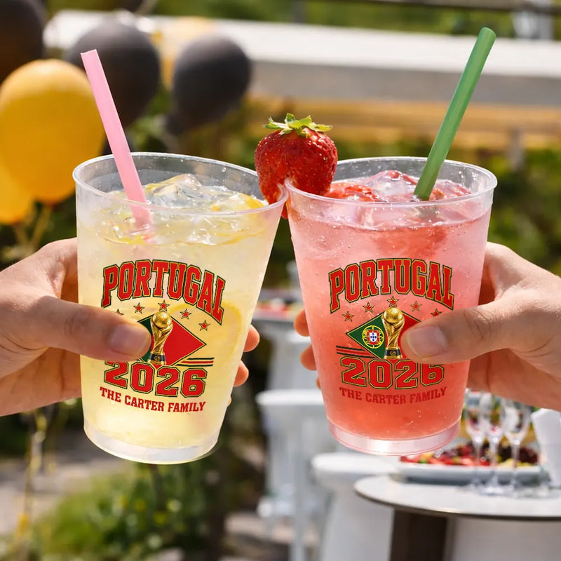 Football Team National Flag - Personalized Frosted Cups