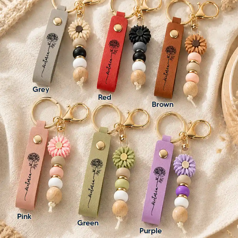 A True Friendship Is A Journey Without An End - Personalized Leather Beaded Keychain