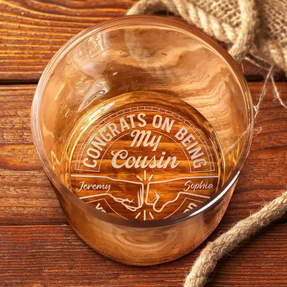 Congrats On Being My Brother You Lucky Man - Personalized Engraved Whiskey Glass