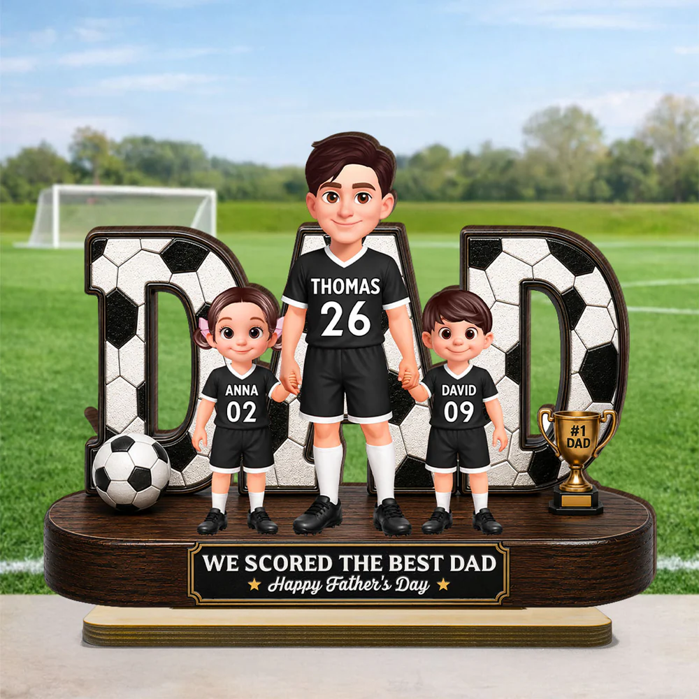 Soccer Dad Legend We Scored The Best Dad - Personalized Wooden Plaque - Father's Day Gift For Dad, Husband, Soccer Lovers