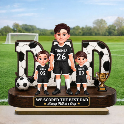 Soccer Dad Legend We Scored The Best Dad - Personalized Wooden Plaque - Father's Day Gift For Dad, Husband, Soccer Lovers