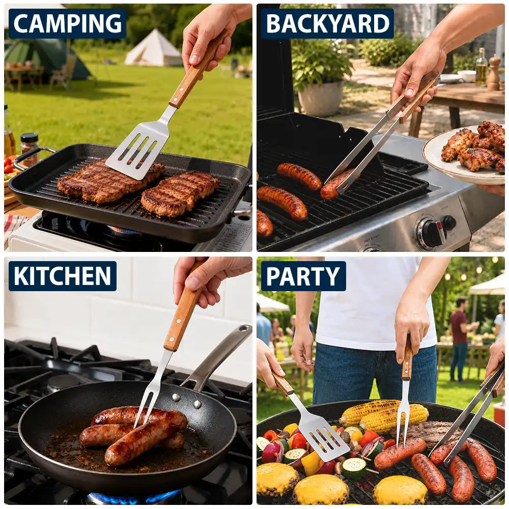 Daddy's Grilling Tools - Personalized BBQ Tool Set With Storage Bag