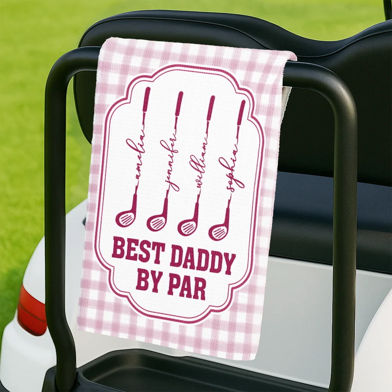 Best Dad By Par Golf Clubs - Personalized Golf Towel