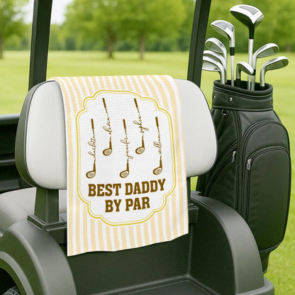 Best Dad By Par Golf Clubs - Personalized Golf Towel
