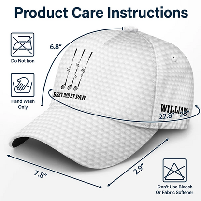 Father's Day Gifts, Best Dad Grandpa By Par Golf Clubs - Personalized Classic Cap