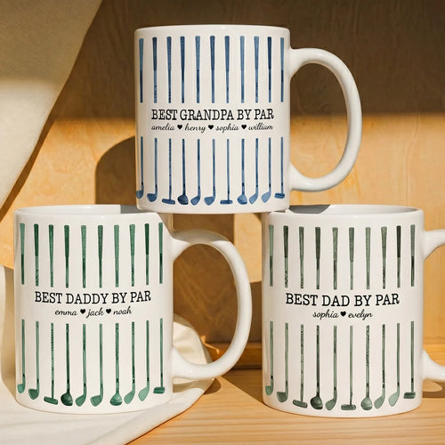 Best Dad By Par Custom Name Golf Dad Father's Day Gift For Dad, Husband - Personalized Mug