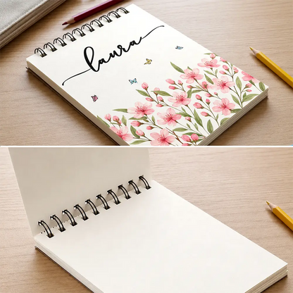 Birth Flower Name For Daughter, Besties, Coworkers - Personalized Sketchbook