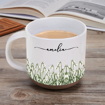 Birth Month Flowers In Bloom - Personalized Pottery Mug