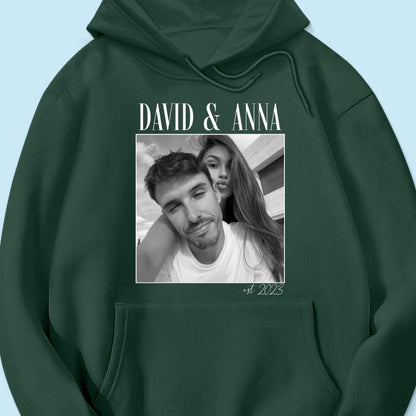 Custom Couple Photo Engagement - Personalized Shirt, - Vintage Couple Picture Shirt, Wedding Anniversary Gift, Couple Gift
