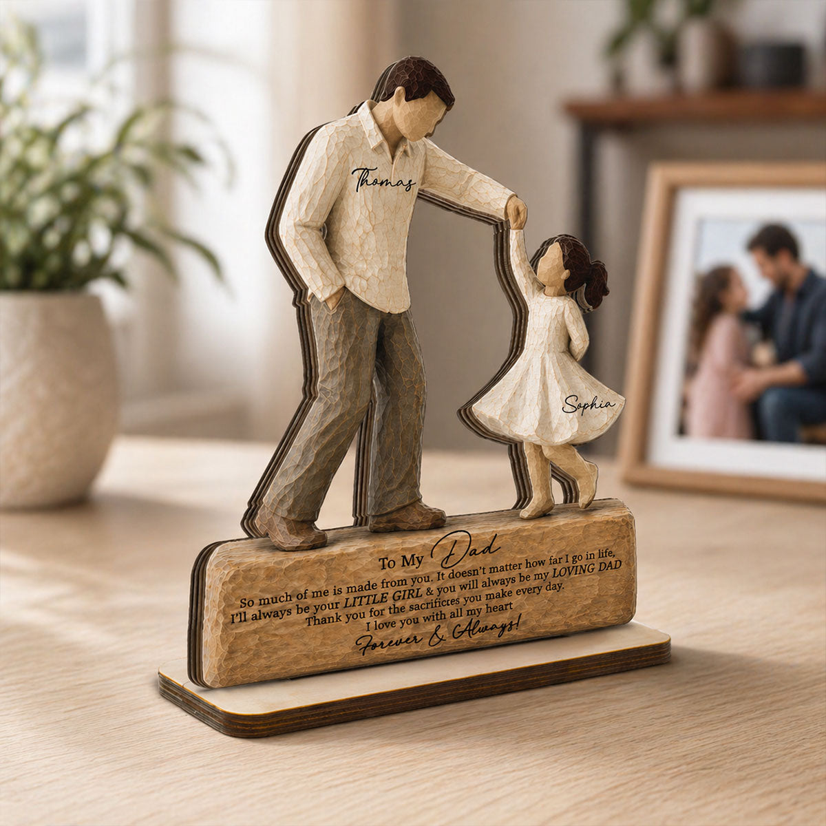 I Will Always Be Your Little Girl Father & Daughter Dancing 2D Flat Printed - Personalized Wooden Plaque - Sentimental Father's Day Gift For Dad From Daughter