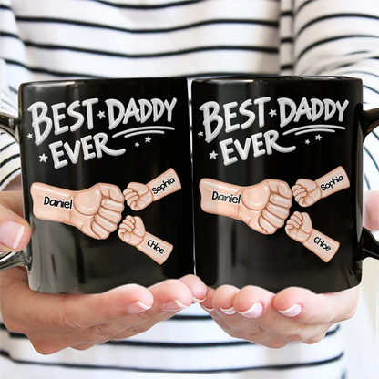 Ceramic Hand Punch Best Dad Ever - Personalized Mug