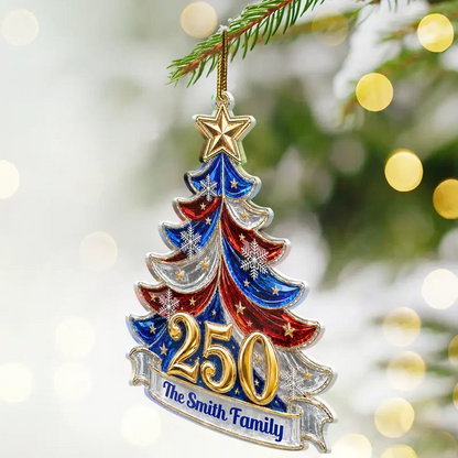 Christmas Faith Family Freedom Always - Personalized Custom Shaped Acrylic Ornament