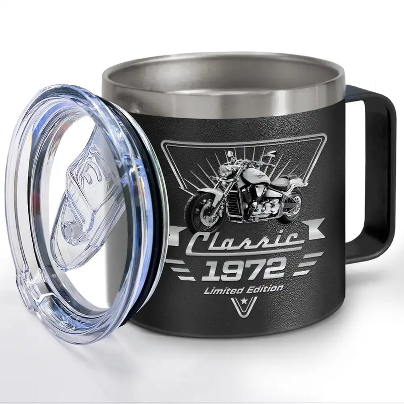 Custom Photo Classic Car Limited Edition - Personalized 14oz Stainless Steel Tumbler With Handle